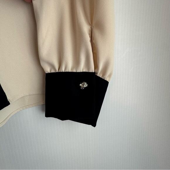 MOTF straight fit two tone shirt navy and cream size large - Picture 7 of 9